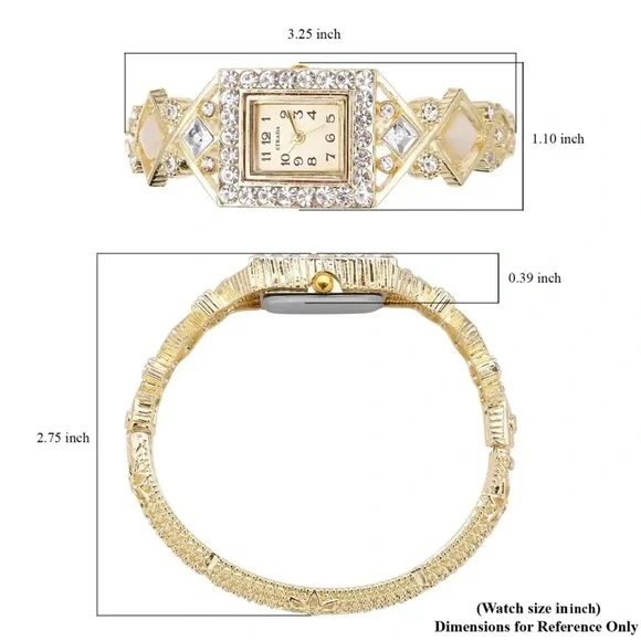 🩷 Strada White Austrian Crystal Japanese Movement Bangle Bracelet 🩷 - Picture 7 of 7